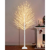 7 Ft Lighted Birch Tree, Birch Tree With 1224 Led Lights Artificial Light Up White Birch Christmas Twig Tree With Timer For Indoor Outdoor Wedding Home Yard Mantel Porch Decor