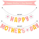 Mother'S Day Felt Banner, Happy Mother’S Day Banner With Flower,Garland Banner For Mother’S Day Brunch Event Mother'S Day Gifts