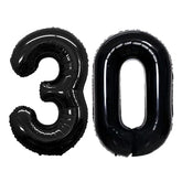 Number 30 Balloons For 30Th Birthday Party Decorations,42 Inch Jumbo Foil Helium Balloons For 30Th Anniversary (Black)