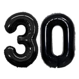 Number 30 Balloons For 30Th Birthday Party Decorations,42 Inch Jumbo Foil Helium Balloons For 30Th Anniversary (Black)