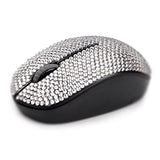 Bling Crystal Rhinestone Wireless Mouse - 2.4G Cordless Mice With Usb Nano Receiver Computer Mouse With Noiseless Click For Laptop, Pc, Tablet, Computer, And Mac - White