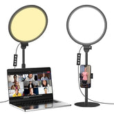 10.5in LED Desk Ring Light, Video Conference Lighting for Zoom Meeting/Video Calls, Live Stream, Home Office, Computer Lighting for Webcam, Online
