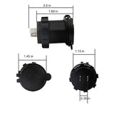 Dual Usb Charger Socket Waterproof Power Outlet 12V/24V 2.1A & 2.1A For Car Boat Marine Rv Mobile Blue Led