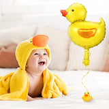 30 Pcs Duck Balloon Mini Duck Shape Foil Balloon With 4 Rolls Gold Ribbons For Birthday Baby Shower Party Decoration
