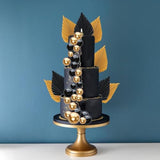 28Pcs Paper Palm Fan Cake Topper Balls Cake Pick Decoration For Baby Shower Wedding Bridal Shower Birthday Party Diy Cake Decorations Supplies Black Gold