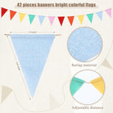 42 Pieces Colorful Pennant Banner Flag Multicolor Bunting Triangle Banner Pastel Pennants For Birthdays Easter School Carnival Garland Outdoor Events Party Hanging Decorations(Rainbow)
