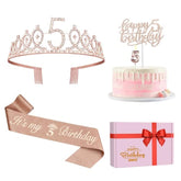 5Th Birthday Decorations For Girls, Including Sash, Crown/Tiara, Candles, Cake Topper, 5Th Birthday Gifts For Girls