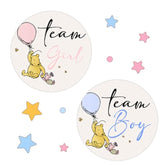 72Pcs Winnie Gender Reveal Stickers, Winnie Baby Shower Decoration, Gender Reveal Decor, The Pooh Sticker, Team Boy Or Girl Stickers, Games For Voting Game