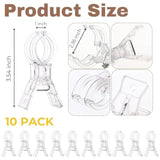 10 Pack Large Balloon Arch Clips Plastic Transparent Backdrop Spring Clamps 3.5 Inch Heavy Duty Clip For Balloon Arch Kit Birthday Decoration Crafts Woodworking Photography Studios