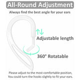 Compatible With Airpods 4 Ear Hooks, Replacement 360 Angle Rotation Adjustable Length Anti-Slip Sport Earhooks Wing Tips Holder Compatible With Airpods 3 / Airpods Pro 2 - White