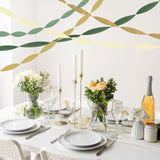 5 Rolls Green & Gold Crepe Paper Streamers for Wedding, Shower, Party Decor