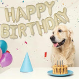 Silver 16" Happy Birthday Foil Balloon Banner – Party Decoration Supplies, Mylar Letters