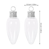 Small Light Bulb Candy Bottle Ornament Container Cajitas De Para Stocking Stuffer Hanging Light Fillable Bulb Clear Christmas Baubles Candy 24Pcs