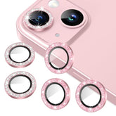 6 Pack iPhone 15 15 Plus Camera Lens Protector Bling Pink 9H Tempered Glass