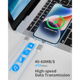 Magnetic Charging Cable 3A Fast Charging (4-Pack, 3.3/3.3/6.6/6.6 Ft) 3 In 1 Magnetic Phone Charger, 480Mbps Data Transfer, Usb A To Type C Charger Cable Usb-C/Iproduct Micro Usb Device - Silver