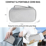 Electronics Organizer Travel Cable Charger Case, Dual Zipper Compartments For Gaming Console, Hard Drive, Cords - Portable Black Pouch Versatile Travel Organizer Durable Tech Bag