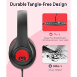 C24 On-Ear Wired Headphones With Microphone,Lightweight Foldable Corded Headph