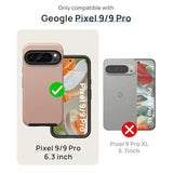 Pixel 9/9 Pro Case, 2X Screen Protectors, Shockproof, Double Layer, Rose Gold