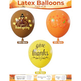 Thanksgiving Balloons Set 12Inch Brown Orange Yellow Latex Pumpkin Turkey Balloons for Fall Party Decor