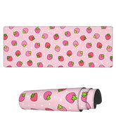 Large Mouse Pad, Cute Strawberry Pink Extended Gaming Mouse Pad 31.5" X 11.8", Laptop Computer Keyboard Mouse Mat Desk Pad With Non-Slip Base And Stitched Edge For Home Office Gaming Work