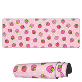 Large Mouse Pad, Cute Strawberry Pink Extended Gaming Mouse Pad 31.5" X 11.8", Laptop Computer Keyboard Mouse Mat Desk Pad With Non-Slip Base And Stitched Edge For Home Office Gaming Work