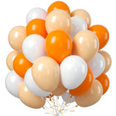 50Pcs Latex Balloons - Orange Apricot White, Party Balloons For Girls Boys Birthday Party, Baby Shower, Bridal Shower, Engagement