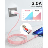 Iphone Charger 6Ft 2Pack, Apple Certified Usb A To Lightning Cable Nylon Braided Phone Charger Cord Fast Charging For Iphone 14 13 12 11 Pro Xr Xs Max 10 8 7Plus 6 Se -Pink