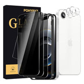 3+3 Pack Privacy Screen Protector For Iphone 16E?3 Anti-Spy Tempered Glass Film+3 Camera Lens Protector, Anti-Scratch, 9H Hardness?Compatible Phone Cases?High Definition