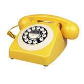 Retro Landline Phone, Yellow Old Fashion Vintage Telephone With Push Dial Keypad Single Line Antique Corded Phones For Home Office Hotel Decor, Home Gift For Seniors