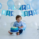 Pre-Strung Blue Happy Birthday Banner β No DIY, 6ft Party Decor for All Ages