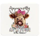 Highland Cow Office Desk Accessories,Small Mouse Pad,Washable Square Cloth Mousepad For Office Laptop Computer,Non-Slip Rubber Base Mouse Pads For Wireless Mouse,9.5X7.9 Inches