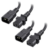 Cable Matters 2-Pack Long Computer to PDU Power Extension Cord - 15ft, IEC C14 to IEC C13 PDU Power Cord, 10A, 18AWG, Black
