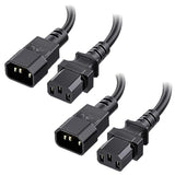 Cable Matters 2-Pack Long Computer to PDU Power Extension Cord - 15ft, IEC C14 to IEC C13 PDU Power Cord, 10A, 18AWG, Black