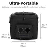 The #1 Cooler with Speakers on Amazon. 20-Watt Bluetooth Speakers for Parties/Festivals/Boat/Beach. Rechargeable, Works with iPhone & Android (Black)