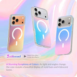 Hue - Unique Color-Shift Iridescent Magnetic Phone Case with Geometric Diamond Pattern