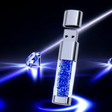 128Gb Jewelry Crystal Lipstick Usb Flash Drive,High Speed Memory Stick,Blue