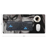 Female Samurai Large Mouse Pad Japanese Anime Girl Mousepad Cool Retro Desk Mat For Keyboard Computer Pad Extended Gaming Office Desk Organizers And Accessories 35.4 X 15.7 Inch