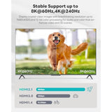 8K Hdmi 2.1 Cable 15Ft, 48Gbps Ultra High Speed Heavy Duty Nylon Braided Hdmi