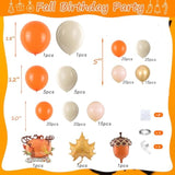 Fall Balloon Arch Kit with Burnt Orange White Gold Pumpkin Balloons for Thanksgiving