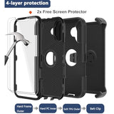 For Iphone 16 Plus Phone Case,Military Grade Drop Protection Cell Phone Cover With Belt Clip Holster Stand,Screen Protector X2 Rugged Shockproof Kickstand For Iphone 16 Plus Case 6.7β (Black)