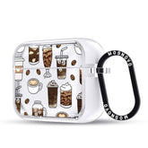Protective Clear Case for AirPods Pro 3 with Luxe Metal Ring - Coffee