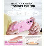 iPhone 16 Case with Glitter, Screen & Camera Protectors, Slim Shockproof Cover 6.1"
