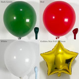 139Pcs Christmas Tree Balloon Arch Garland Kit with Dark Green Red White Gold Star Balloons for Xmas Birthday Supplies, Christmas Party Decoration, Holiday Balloon Garland