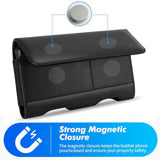 Leather Phone Holster For Galaxy A73 5G, A72, A23, A54, A42, A14, A03, A04S, F13, Iphone 15 Pro Max, 15 Plus, Xs Max, Moto G14 - Belt Clip Pouch Holder (Fits With Otterbox Case)