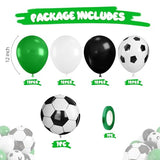 50 Pcs Black Green Soccer Balloons for Soccer Birthday and Team Party Decor