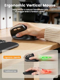 Mam3 Ergonomic Mouse, Bluetooth Mouse For Small/Medium Hands,Dual-Device Connectivity For Computer/Laptop, Rechargeable Wireless Vertical Mouse With 4 Adjustable Dpi For Window,Mac Os,Black