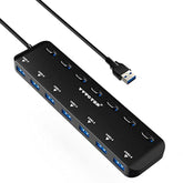 Usb Hub 3.0 Splitter, 7-Port Usb Extender For Laptop, Usb Multiport Adapter Ex