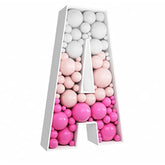 Jw Passion - Premium Quality Made 3Ft Tall Mosaic Balloon Frame Big Marquee Light Up Letters Diy Kit For Birthday Party Wedding Backdrop Decor Letter A Pre-Cut Foam Board