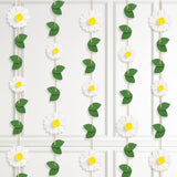 2 Pack Daisy Felt Flower Hanging Garland, Daisy Banner For Birthday Baby Shower Wedding Backdrop Party Decorations Supplies