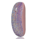 Bling Pink Crystal Rhinestone Wireless Mouse, Slim Silent Mouse 2.4G Portable Mobile Optical Mouse, 3 Adjustable Dpi Levels For Notebook, Pc, Laptop, Computer, Macbook - Ab Purple